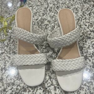 Woven Double-Strap Slide Sandals - Cream